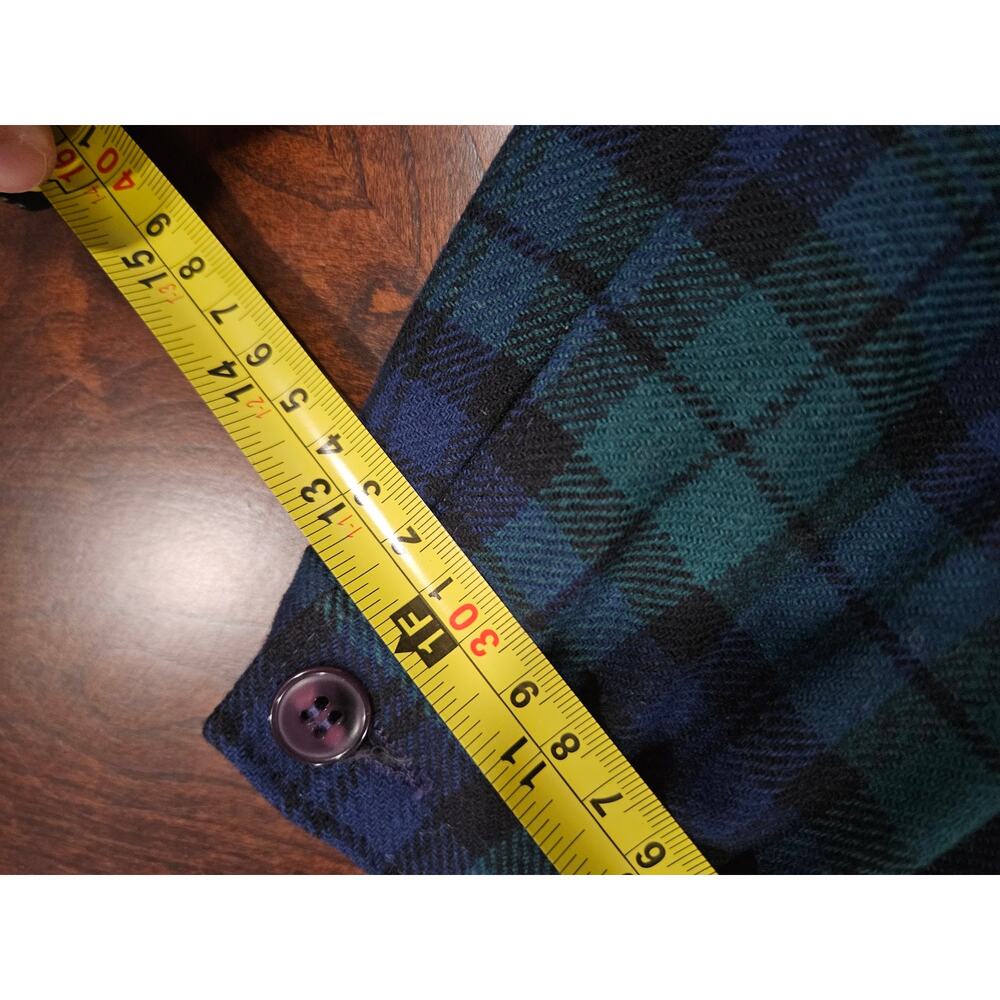 Vintage Pendleton Women's Wool Plaid Tartan Green Blue Skirt Blazer Suit Size 6 - Picture 12 of 14